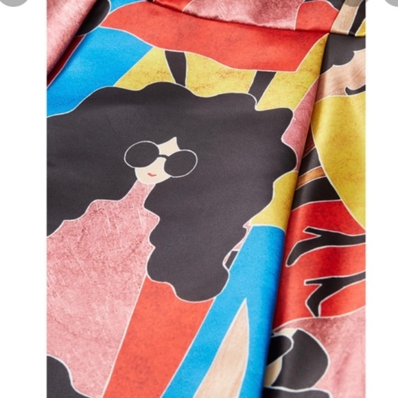 Alice and Olivia Stasia Stace Face Print pleated dress - Picture 5 of 7